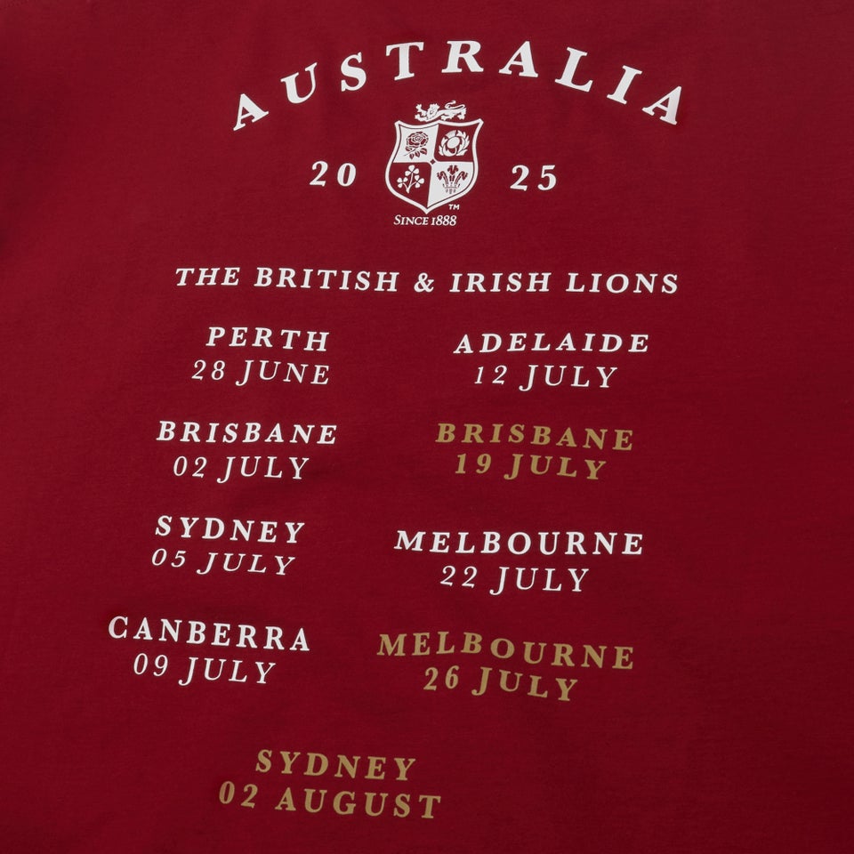 Adult Unisex British & Irish Lions Tour 25 Tee Red