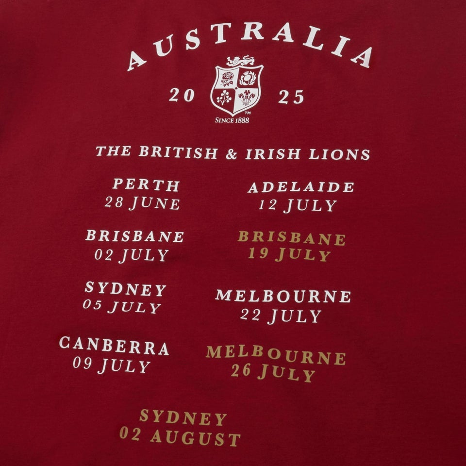 BRITISH & IRISH LIONS TOUR 25 T-SHIRT RED