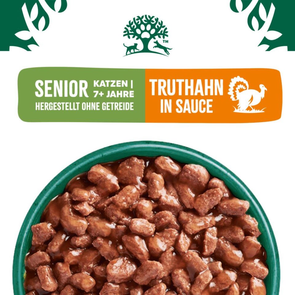 Senior Katze Nass ohne Getreide Truthahn in Sauce - 12x85g Portionsbeutel