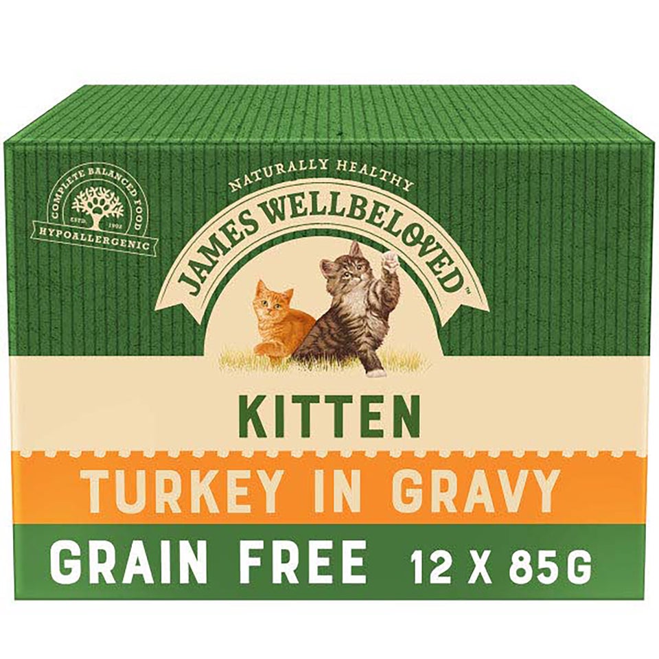 Kitten Turkey in Gravy Grain Free Wet Cat Food Pouch 12 pouches