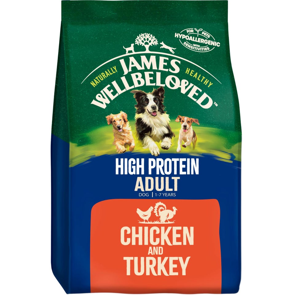 Adult Chicken & Turkey High Protein Dry Dog Food 10kg