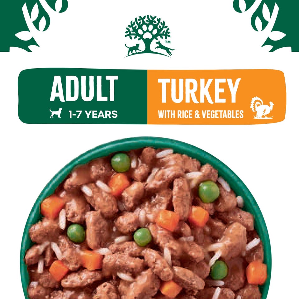 Adult Turkey & Rice in Gravy Wet Dog Food Pouches 48 pouches
