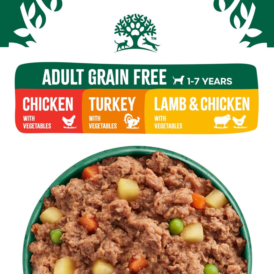 Adult Turkey, Lamb and Chicken in Loaf Grain Free Wet Dog Food 12 cans