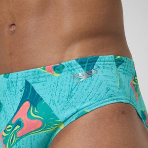 Men's Printed One Brief Green