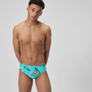Men's Printed One Brief Green