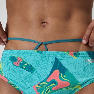 Men's Printed One Brief Green