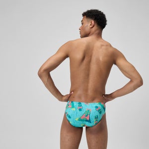 Men's Printed One Brief Green