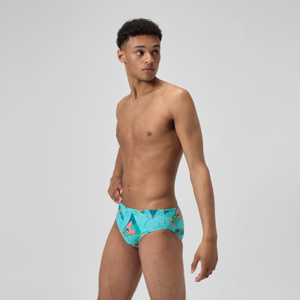 Men's Printed One Brief Green