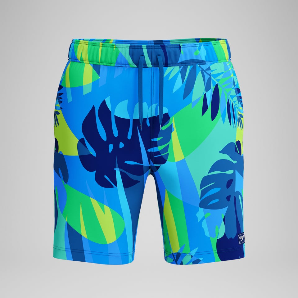 Maillot de bain à motif imprimé Rondo Edge 18 po pour hommes, bleu