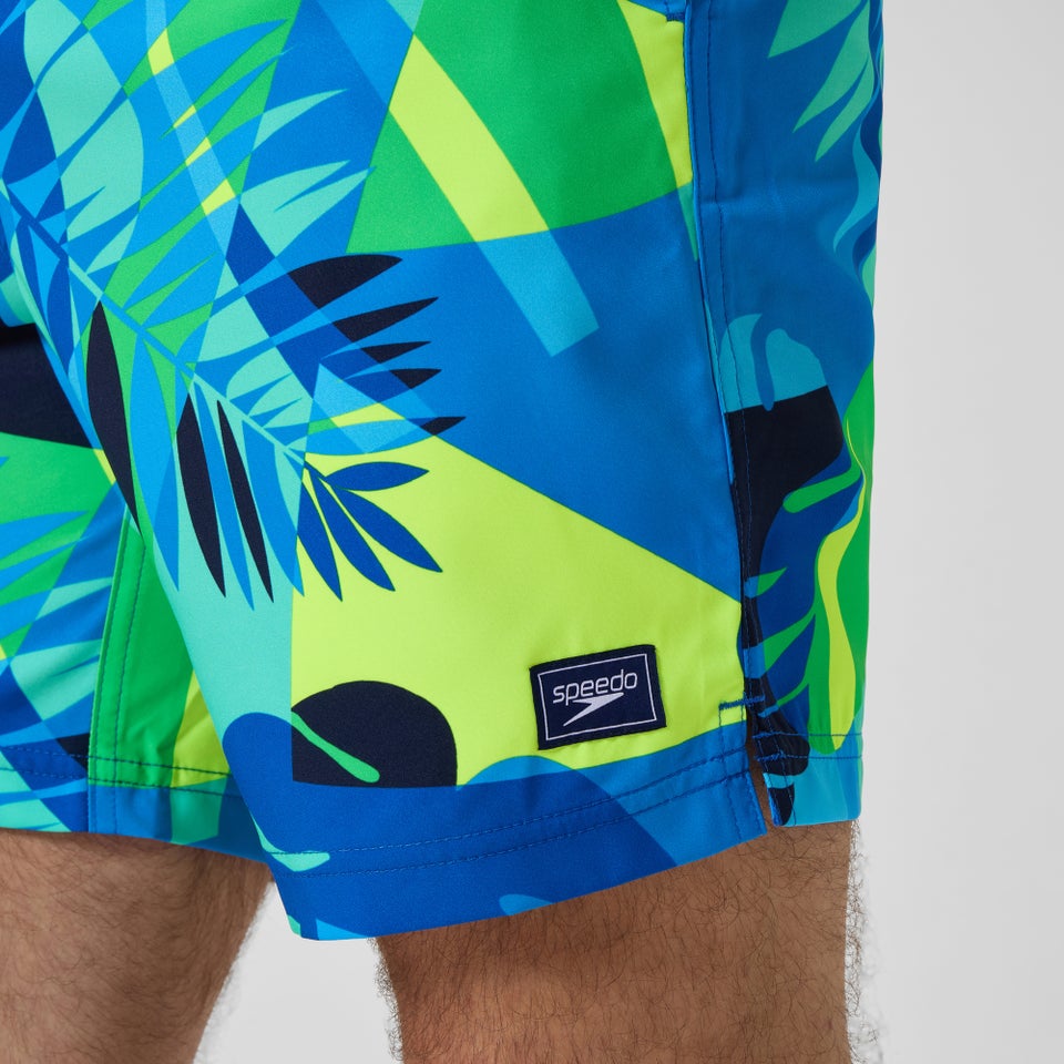 Maillot de bain à motif imprimé Rondo Edge 18 po pour hommes, bleu