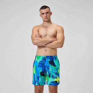 Men's Print Redondo Volley 18" Swim Trunks Blue/Yellow