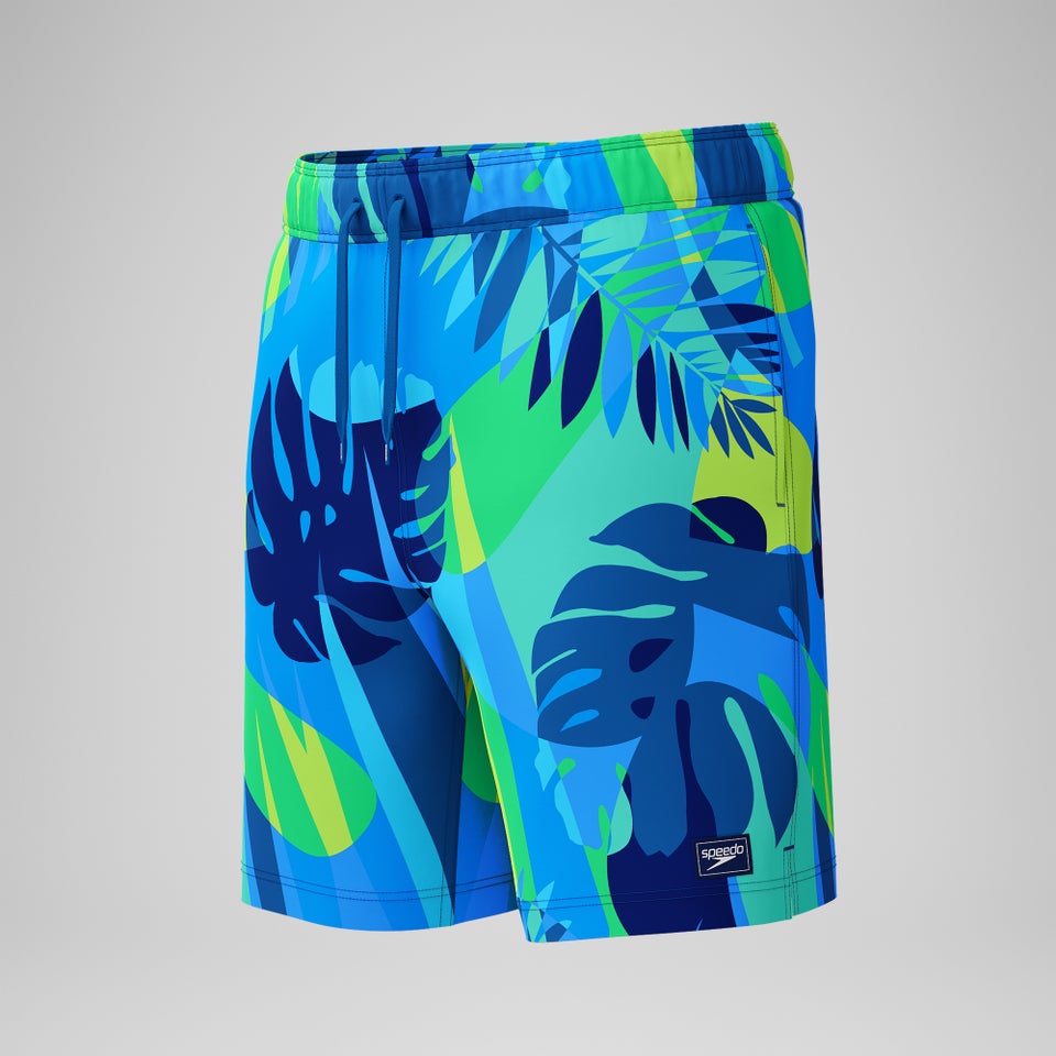 Maillot de bain à motif imprimé Rondo Edge 18 po pour hommes, bleu