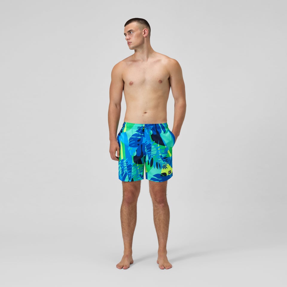 Maillot de bain à motif imprimé Rondo Edge 18 po pour hommes, bleu