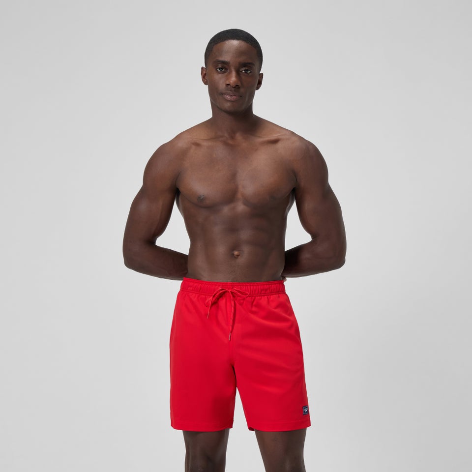 Maillot de bain classique couleur unie Rondo Edge 18 po pour hommes, rouge