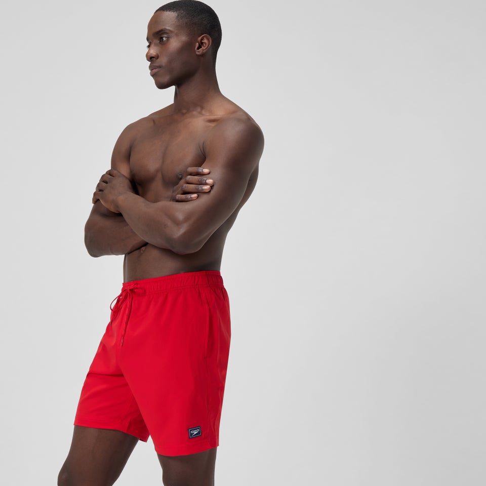 Maillot de bain classique couleur unie Rondo Edge 18 po pour hommes, rouge