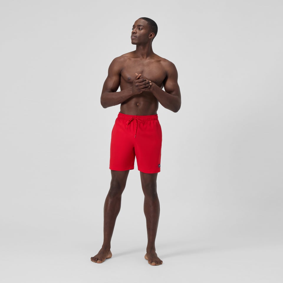 Maillot de bain classique couleur unie Rondo Edge 18 po pour hommes, rouge