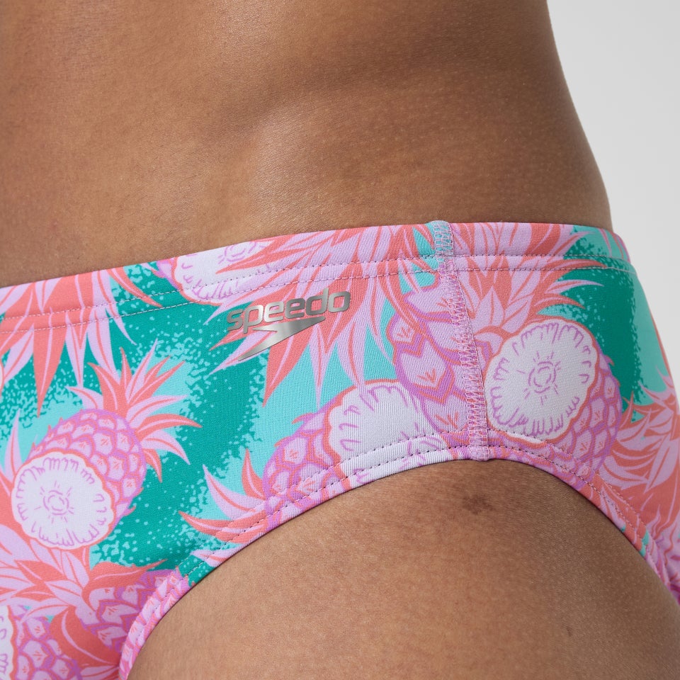 Men's Printed One Brief Pink/Turquoise