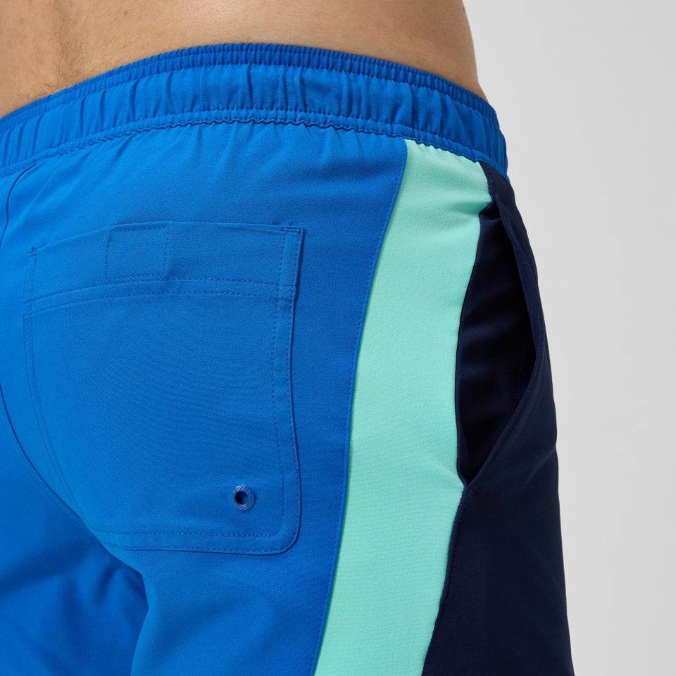 Men's Colorblock Redondo Volley 18" Swim Trunks Black/Blue