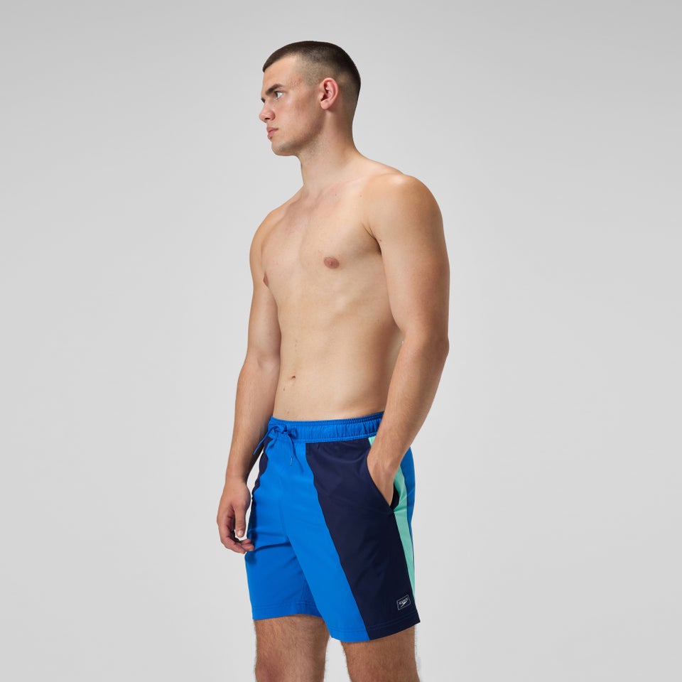 Men's Colorblock Redondo Volley 18" Swim Trunks Black/Blue