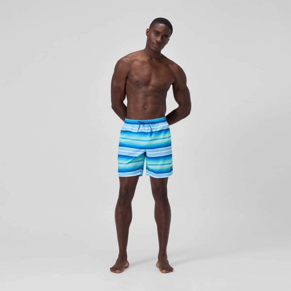 Men's Print Redondo Volley 18" Swim Trunks Blue/White