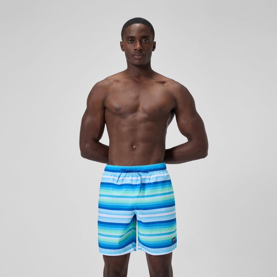 Men's Print Redondo Volley 18" Swim Trunks Blue/White