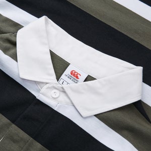 Mens Yarn Dye Stripe Rugby Jersey Grey