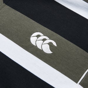 Mens Yarn Dye Stripe Rugby Jersey Grey