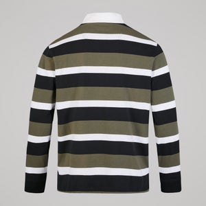 Mens Yarn Dye Stripe Rugby Jersey Grey