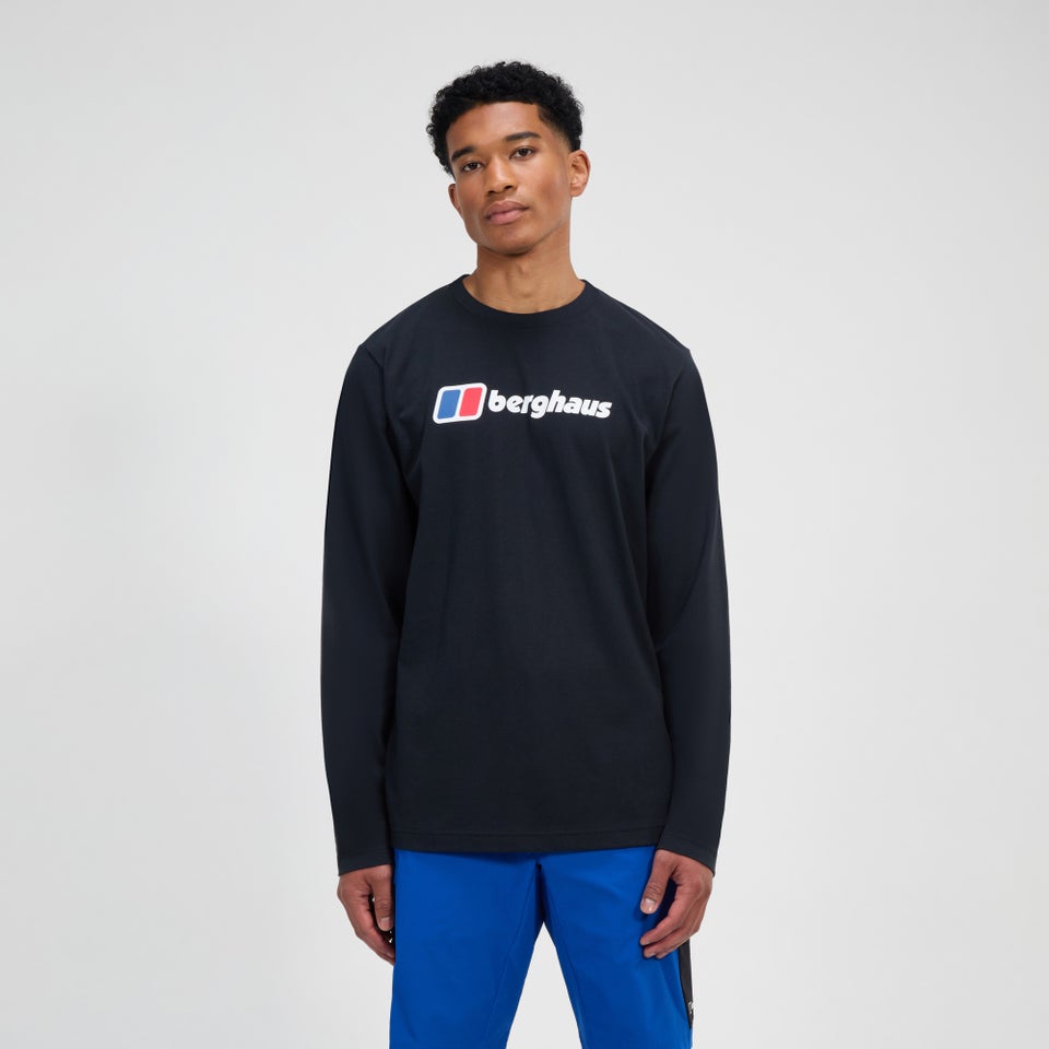 Men's Berghaus Big Logo Long Sleeve Tee - Black