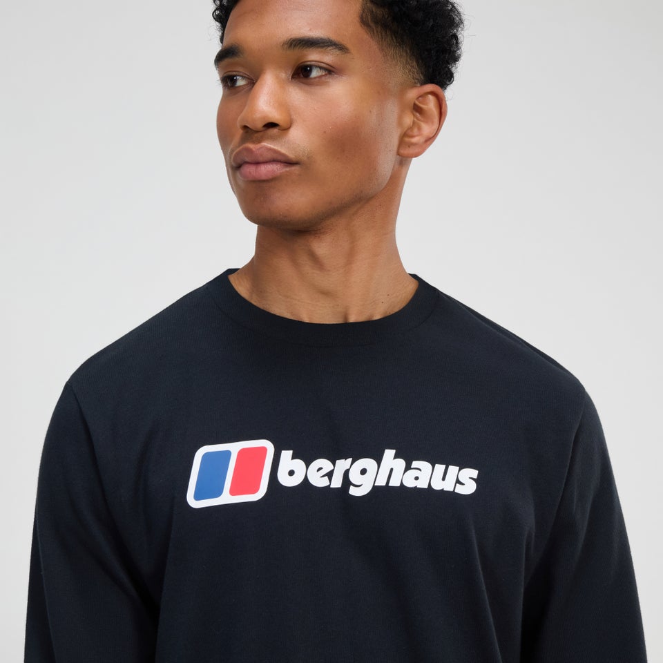 Men's Berghaus Big Logo Long Sleeve Tee - Black