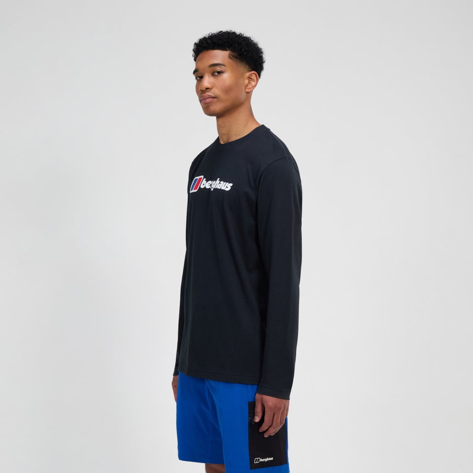 Men's Berghaus Big Logo Long Sleeve Tee - Black