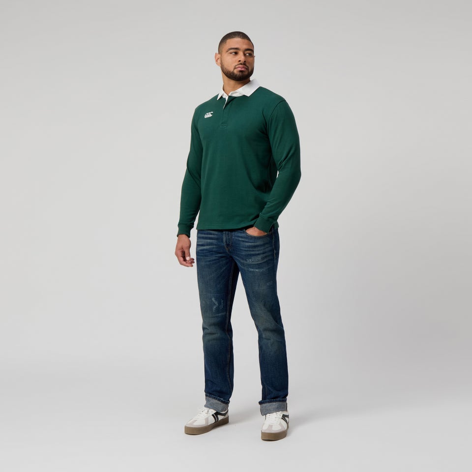 Mens Solid Dye Rugby Jersey Green