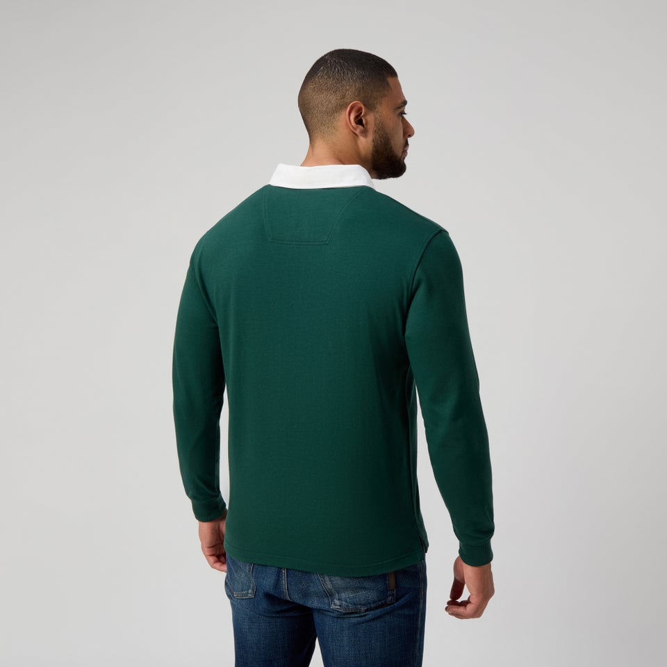 Mens Solid Dye Rugby Jersey Green