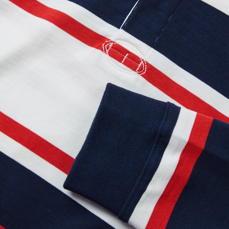 Mens Engineered Stripe Rugby Jersey Blue