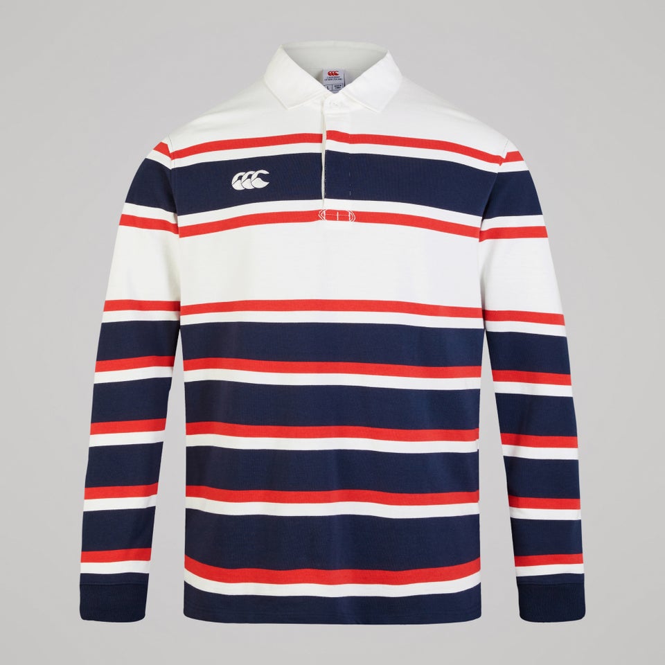 Mens Engineered Stripe Rugby Jersey Blue