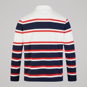 Mens Engineered Stripe Rugby Jersey Blue