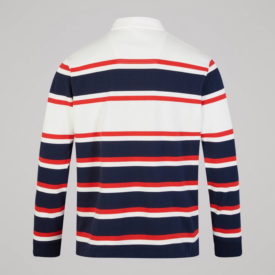 Mens Engineered Stripe Rugby Jersey Blue