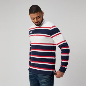 Mens Engineered Stripe Rugby Jersey Blue