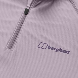 24/7 Long Sleeve Half Zip Tech T-Shirt für Damen - Violett