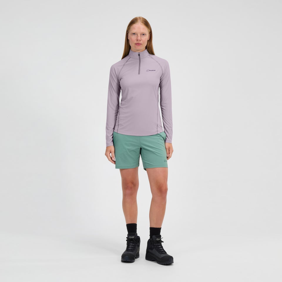 24/7 Long Sleeve Half Zip Tech T-Shirt für Damen - Violett