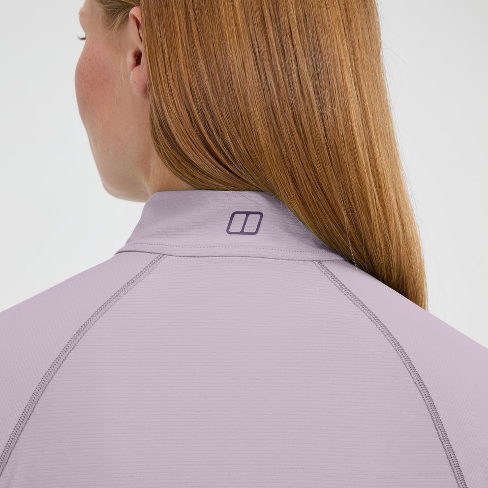 24/7 Long Sleeve Half Zip Tech T-Shirt für Damen - Violett