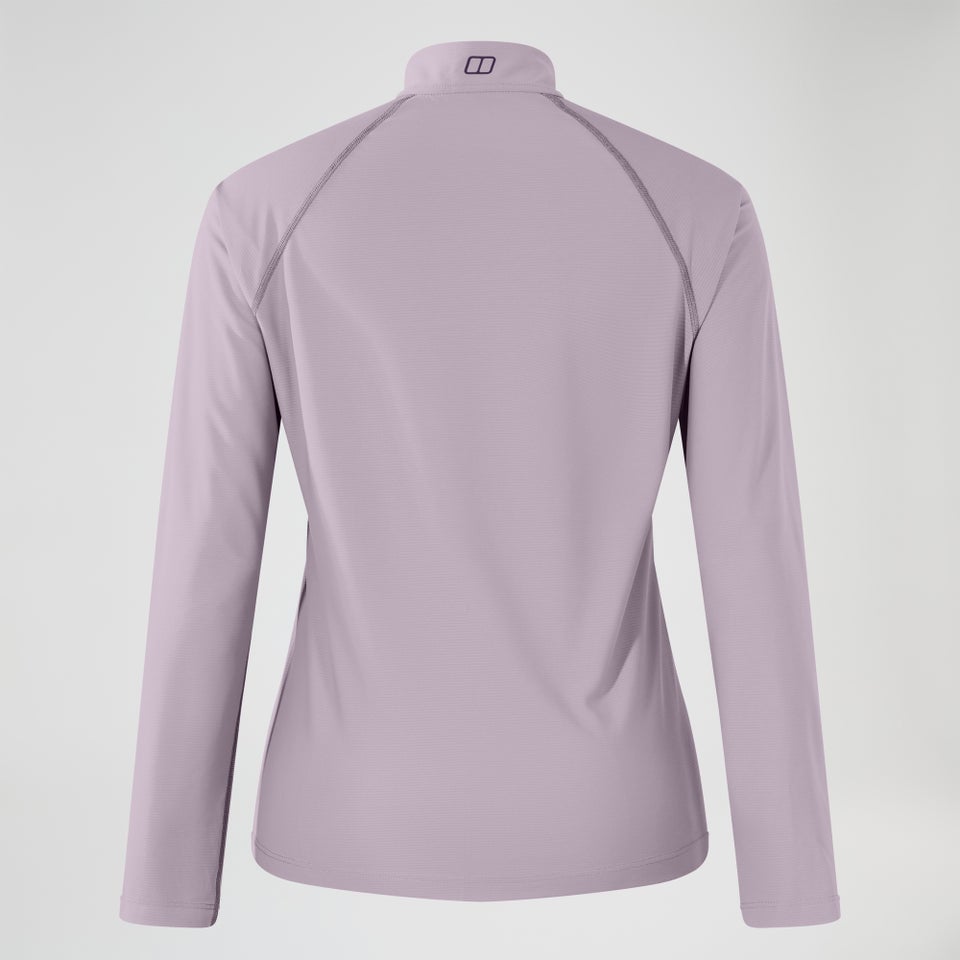 24/7 Long Sleeve Half Zip Tech T-Shirt für Damen - Violett