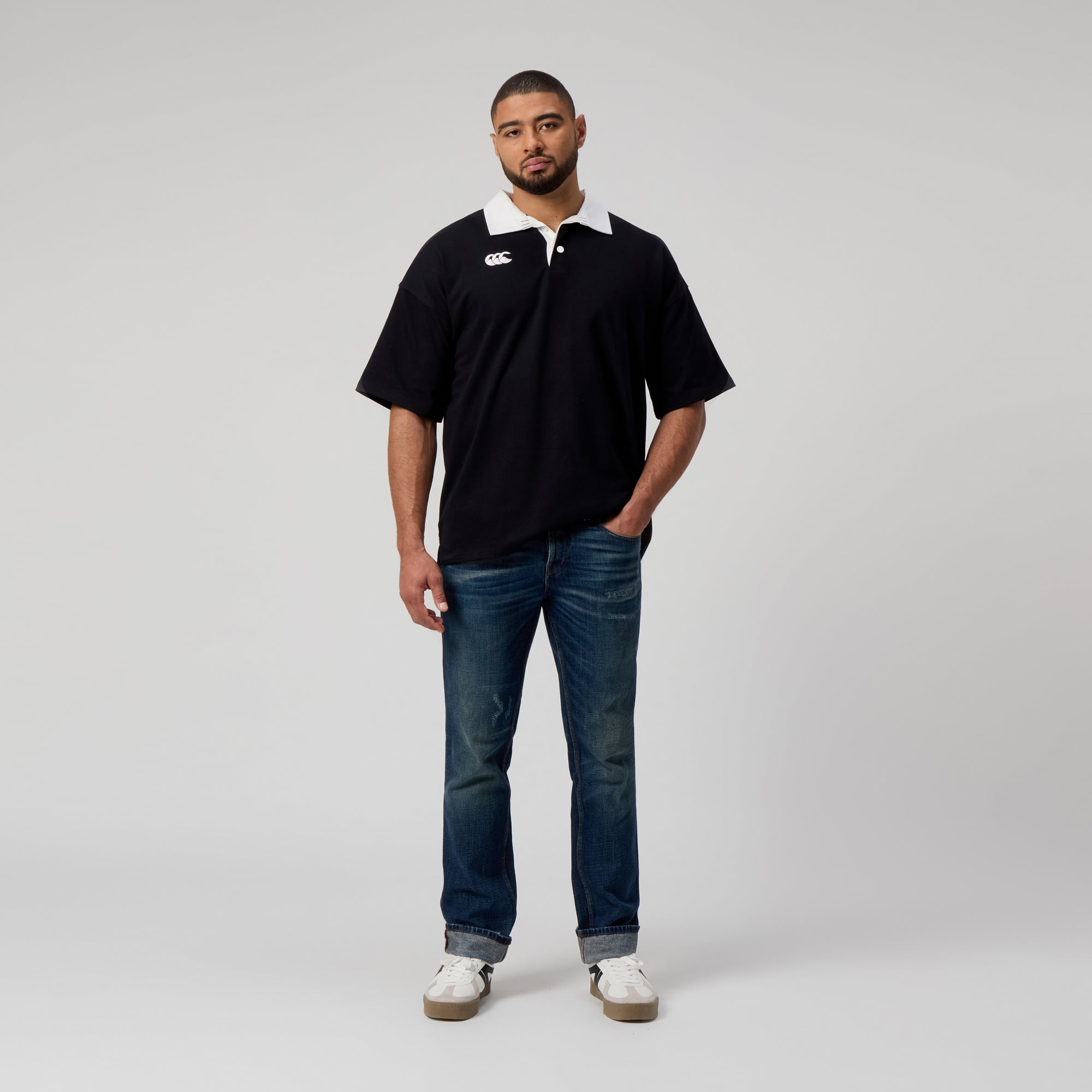 Mens Solid Dye Rugby Jersey Black | Canterbury