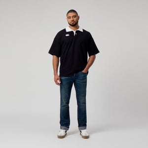 Mens Solid Dye Rugby Jersey Black