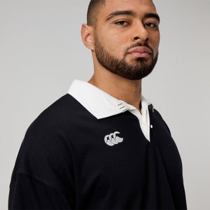 Mens Solid Dye Rugby Jersey Black