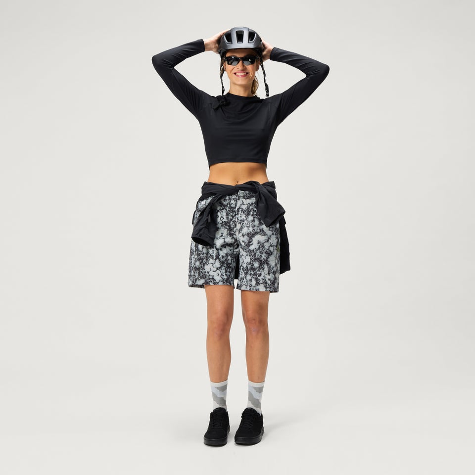 SULTRAC langärmeliges Crop-T-Shirt Damen - Schwarz