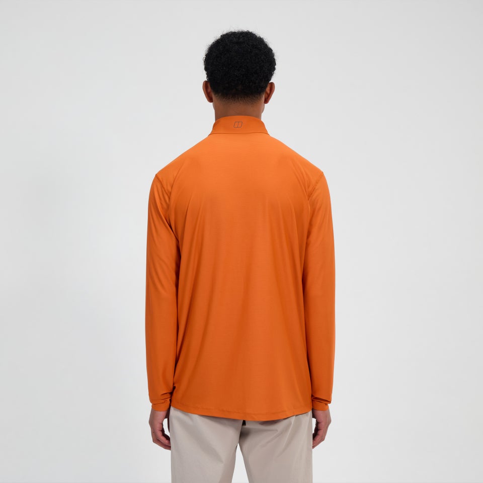 Men's 24/7 Half Zip Long Sleeve Tech Tee - Orange