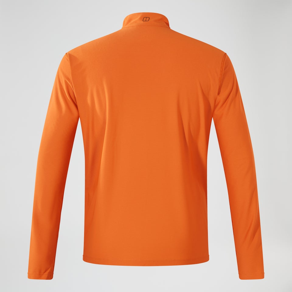 Men's 24/7 Half Zip Long Sleeve Tech Tee - Orange