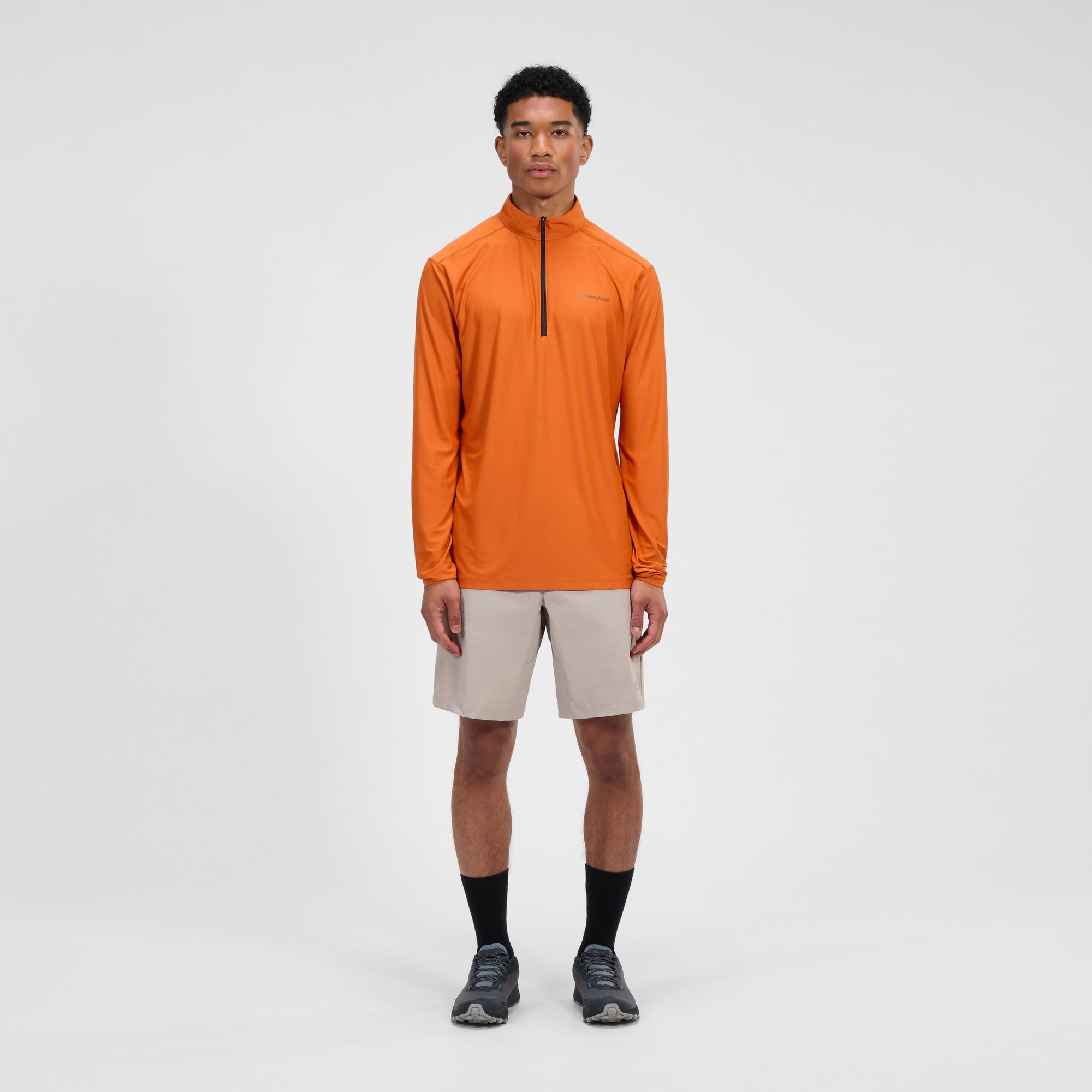 Men's 24/7 Half Zip Long Sleeve Tech Tee - Orange | Berghaus