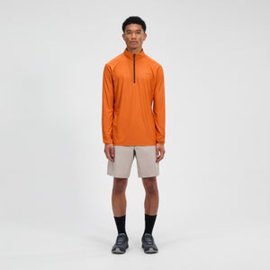Men's 24/7 Half Zip Long Sleeve Tech Tee - Orange
